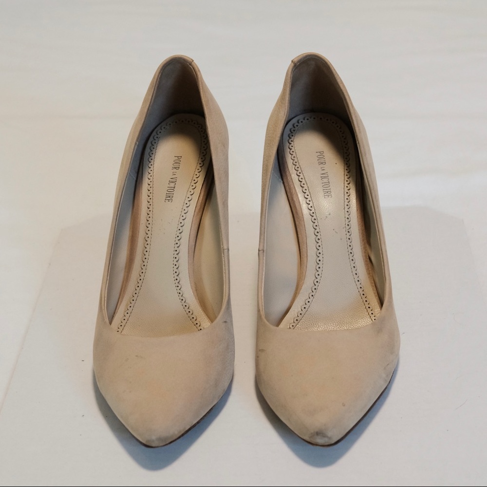 Nude Leather 3.5in Wedge Heels
